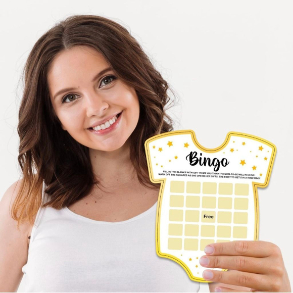 Baby Shower Bingo Cards, Yellow Gold - Picture 3 of 5
